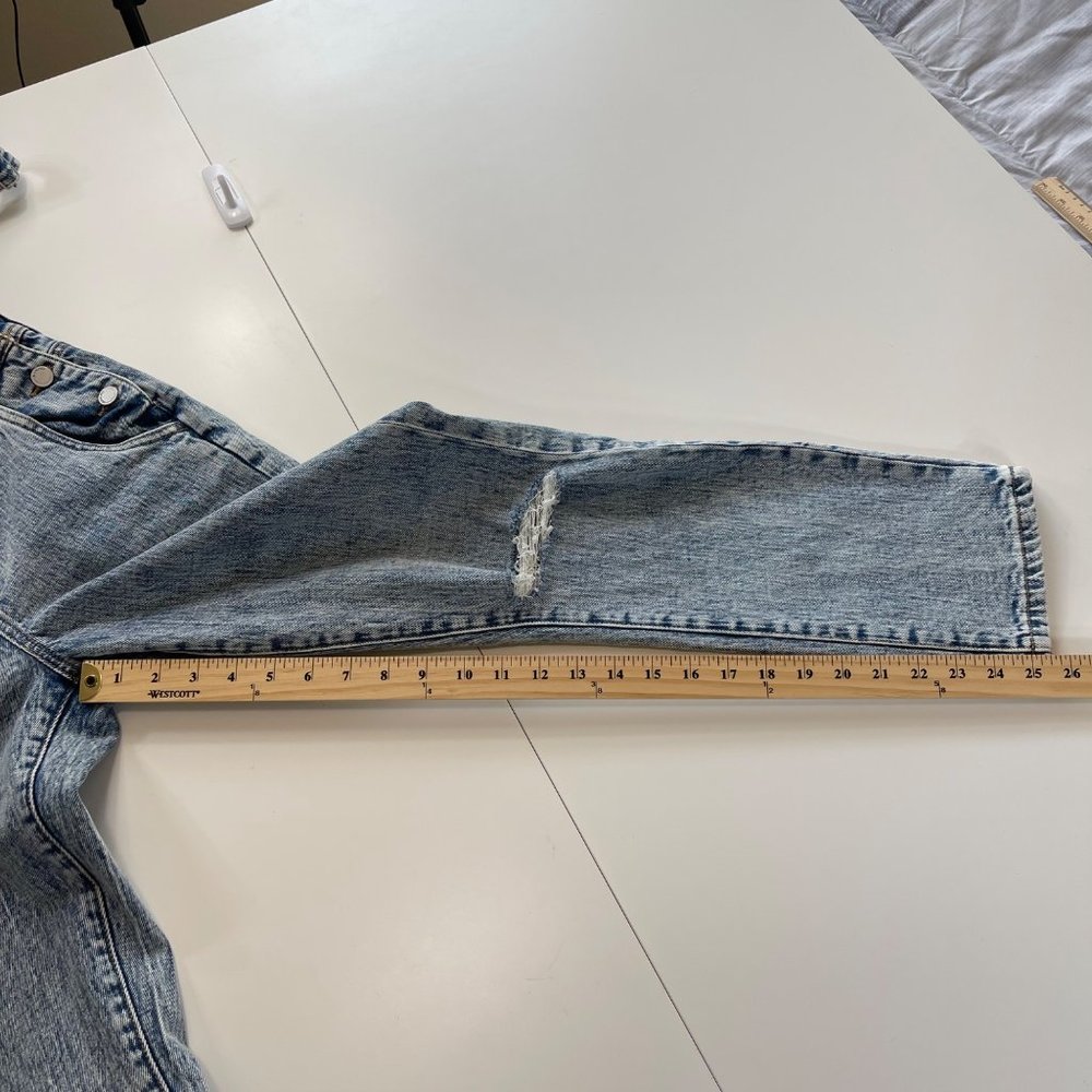 BLANKNYC Blue Stonewashed Distressed Denim Overalls Size 24 NWOT - Picture 14 of 14